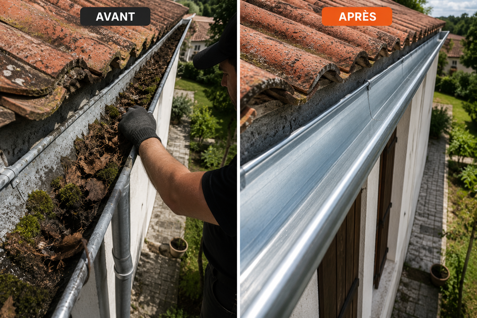 Nettoyage de gouttières - Atelier Couvreur