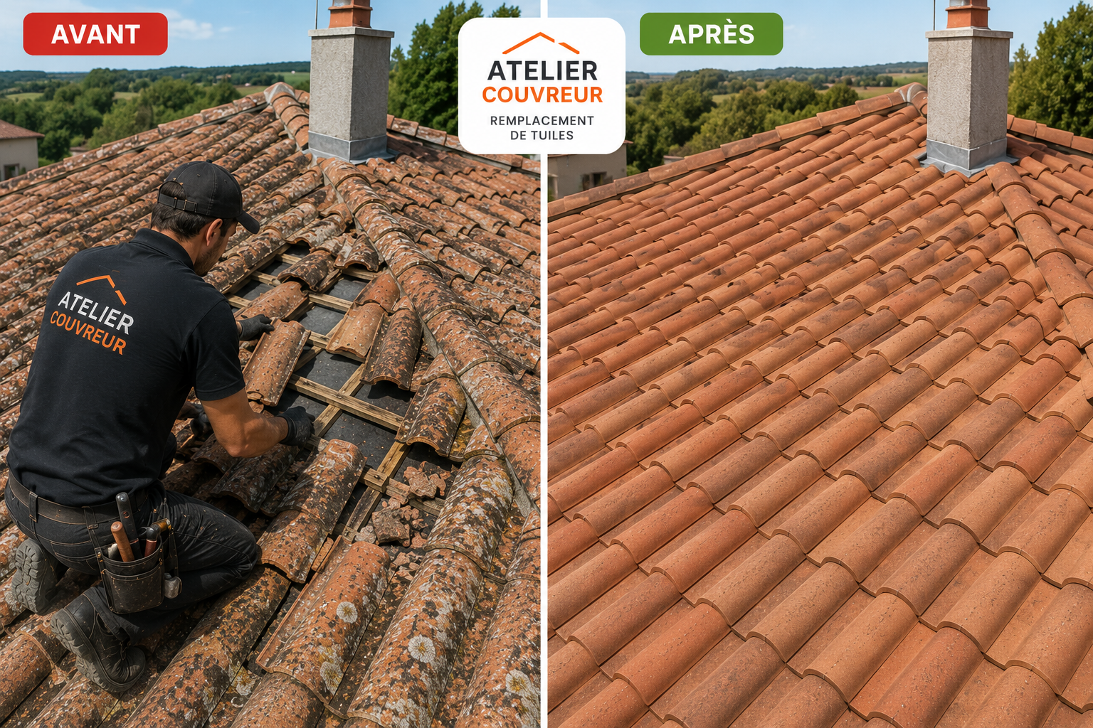 Remplacement des tuiles - Atelier Couvreur